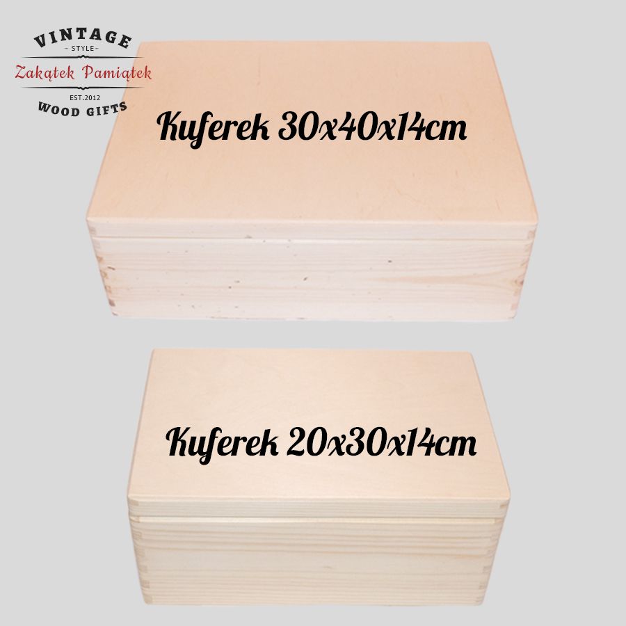 kuferek komunijny 20x30 i 30x40 porównanie rozmiarów
